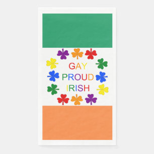 Servilleta De Papel Gay Proud Irlandés LGBT Rainbow Shamrock
