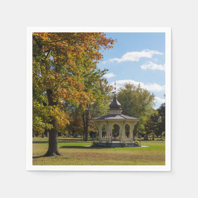 Servilleta De Papel Gazebo de otoño en Maple Park (Anverso)