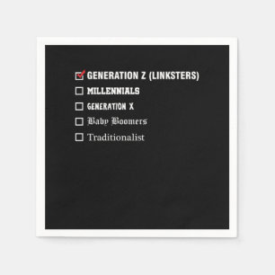 Servilleta De Papel Gebnration Z Millenials Generation X Boomer Gift