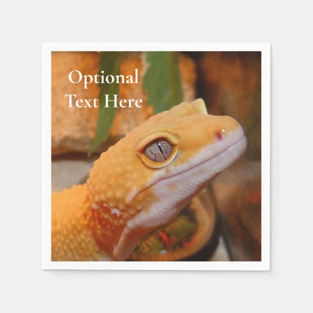 Servilleta De Papel Gecko de leopardo amarillo (Anverso)