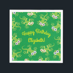 Servilleta De Papel Gecko Lizards Birthday Party Cute Kids<br><div class="desc">Adorable lagarto de lagartijas color lindo diseño de fiesta de cumpleaños es perfecto para un niño que ama a los reptiles por su celebración de cumpleaños! Personalizar el texto para hacerlos propios. El aspecto moderno es la forma perfecta de celebrar a tu pequeño que ama los lagartos y los animales...</div>