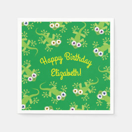 Servilleta De Papel Gecko Lizards Birthday Party Cute Kids