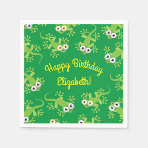 Servilleta De Papel Gecko Lizards Birthday Party Cute Kids