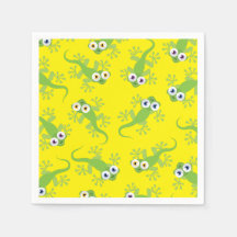Gecko Lizards Birthday Party Cute Kids Napkins