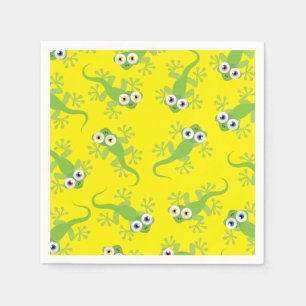 Servilleta De Papel Gecko Lizards Birthday Party Cute Kids Napkins