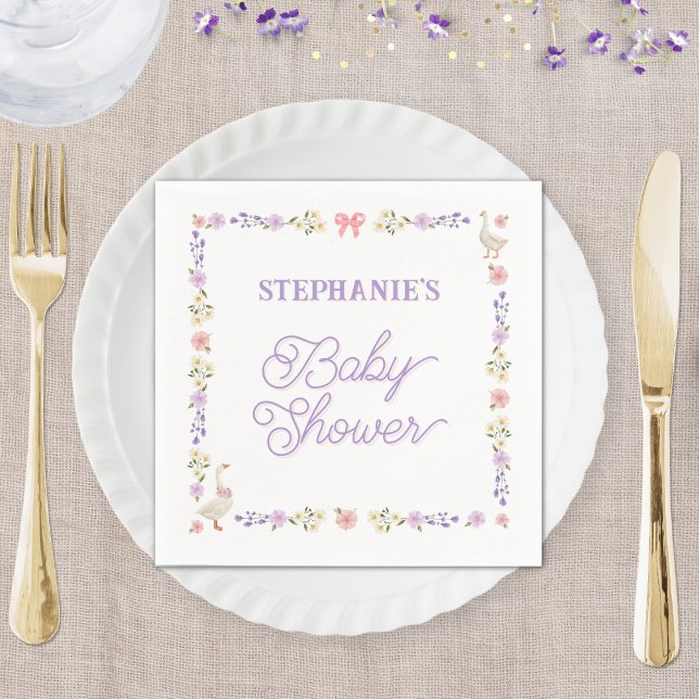 Servilleta De Papel Geese de Flores Silvestres de Baby Shower personal (Subido por el creador)