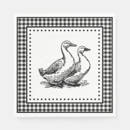 Servilleta De Papel Geese Gingham