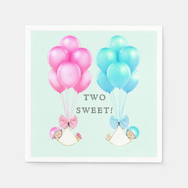 Servilleta De Papel Gemelos Baby Shower (Anverso)
