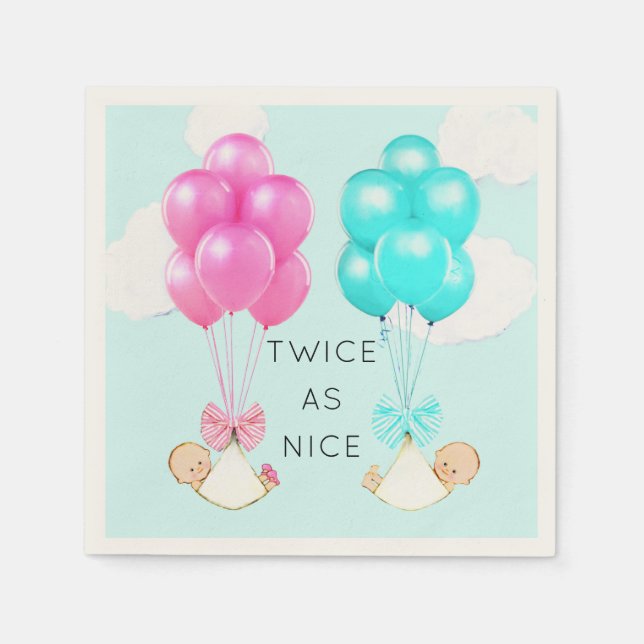 Servilleta De Papel Gemelos Baby Shower (Anverso)