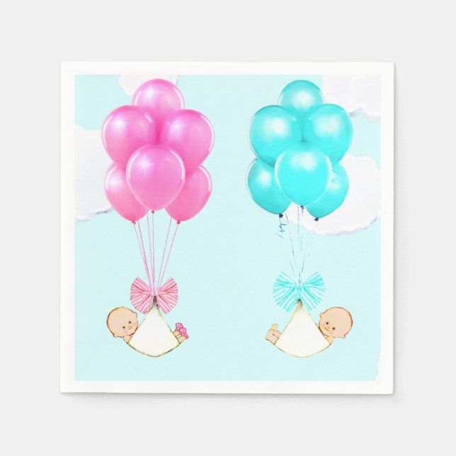 Servilleta De Papel Gemelos Baby Shower (Anverso)