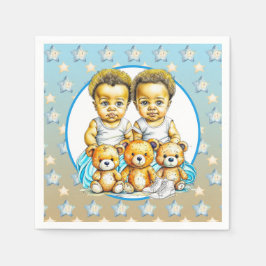 Servilleta De Papel Gemelos de color Bebés Tratamientos de Baby Shower