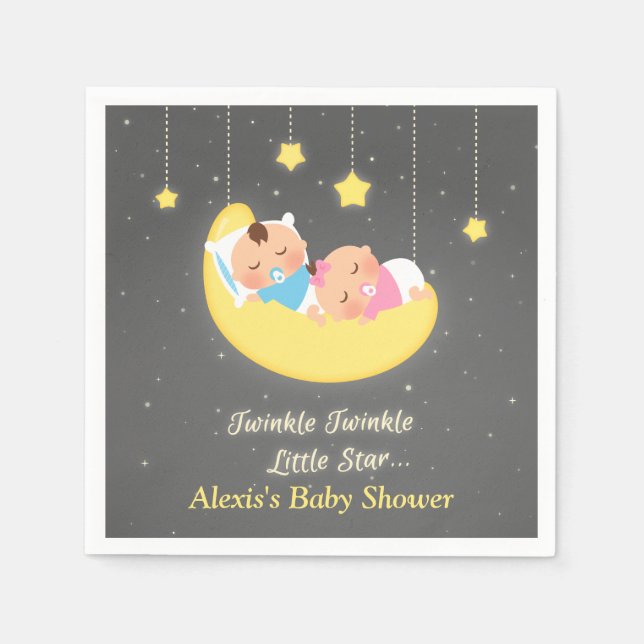 Servilleta De Papel Gemelos de Twinkle Twinkle Little Star Suministros (Anverso)