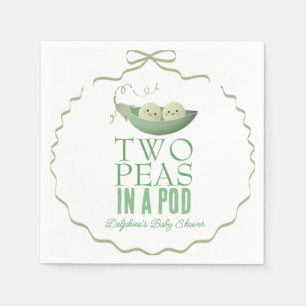 Servilleta De Papel Gemelos Dos Guisantes en una Vaina Baby Shower Ver