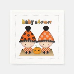 Servilleta De Papel Gemelos Otoño Caída Halloween Baby Shower