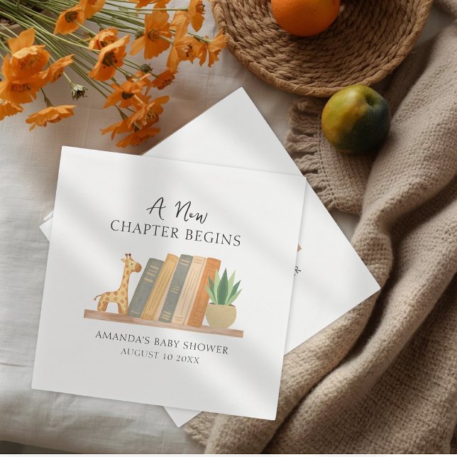 Servilleta De Papel Gender Neutral A New Chapter Begins Baby Shower (Subido por el creador)