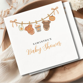 Servilleta De Papel Gender Neutral Clothesline Halloween Baby Shower 