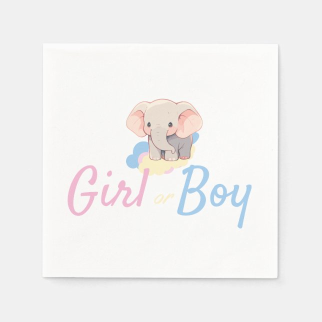 Servilleta De Papel Gender Reveal Boy or Girl? (Anverso)