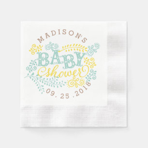 Servilleta De Papel Género amarillo moderno Baby Shower lindo neutral