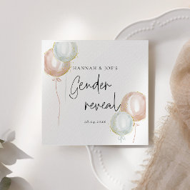 Servilleta De Papel Género de globo rosa y azul revelan a Team Boy