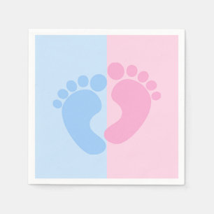 Servilleta De Papel Género de niño o Chica revela los pies de bebé 