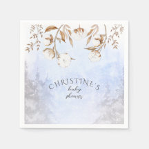 Género invernal Flor de algodón neutra Baby Shower