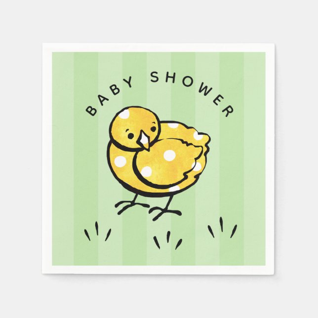 Servilleta De Papel Género Neutral Baby Shower Pequeño Chico Amarillo (Anverso)