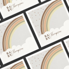 Servilleta De Papel Género neutral del Boho Rainbow Baby Shower