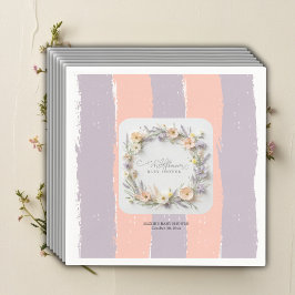 Servilleta De Papel Género Pastel Neutral Flor silvestre Baby Shower