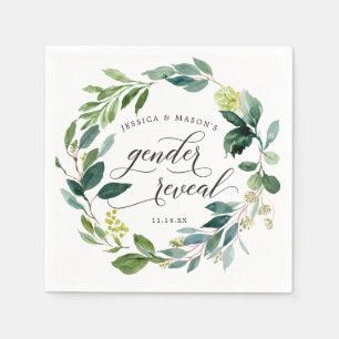 Servilleta De Papel Género Revelar verde Baby Shower Cocktail Napkin
