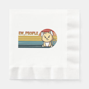 Servilleta De Papel Gente de gato divertida linda enojada