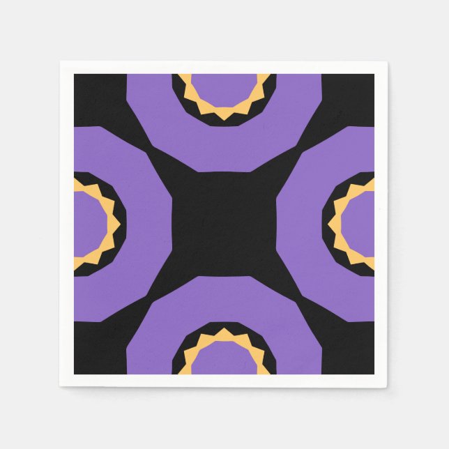 Servilleta De Papel Geo negro morado (Anverso)