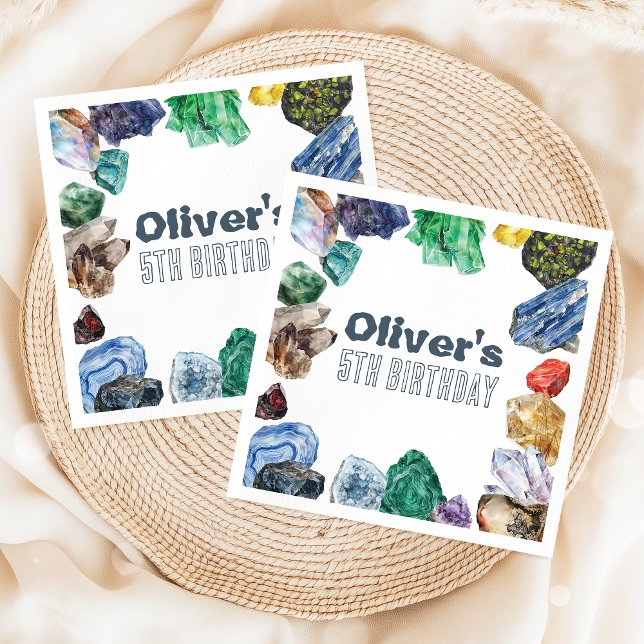 Servilleta De Papel Geology Birthday Rocks Dig Party Napkins (Subido por el creador)