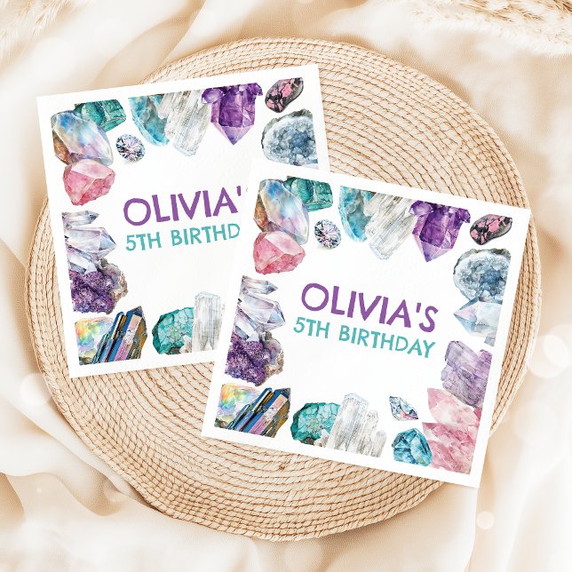 Servilleta De Papel Geology Girl Birthday Gem Dig Party Napkins (Subido por el creador)