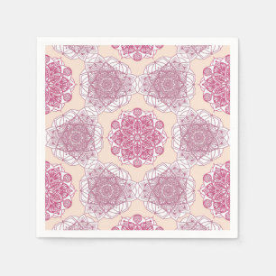 Servilleta De Papel Geometría de mandala rosa