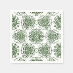 Servilleta De Papel Geometría de mandala verde