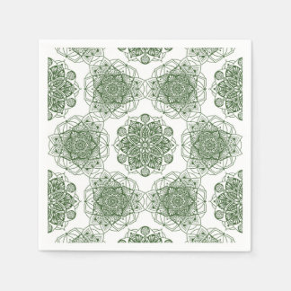 Servilleta De Papel Geometría de mandala verde