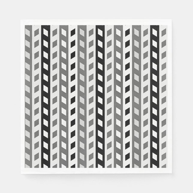 Servilleta De Papel Geometric Design, gray, black, white, (Anverso)