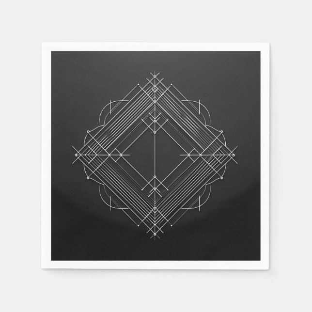 Servilleta De Papel Geometric Filigree Diamond (Anverso)
