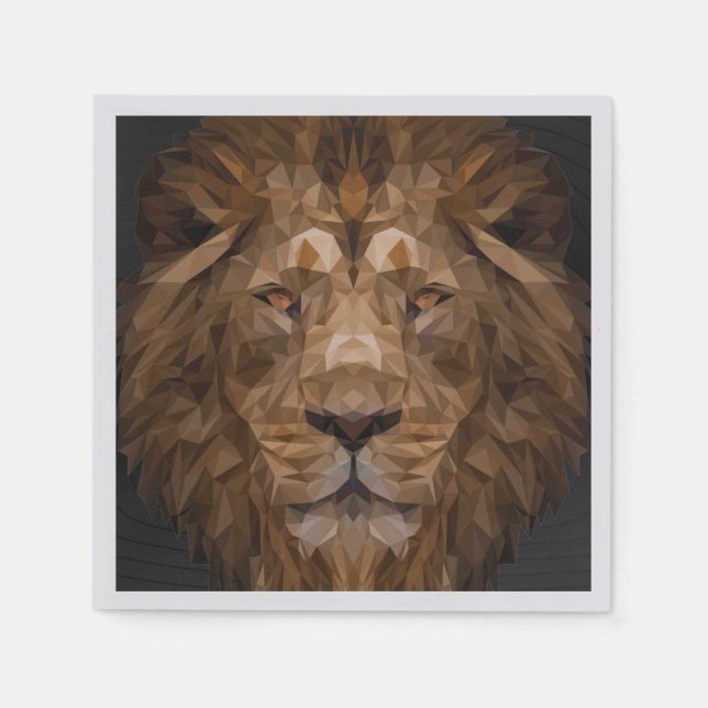Servilleta De Papel Geometric Lion Portrait (Anverso)