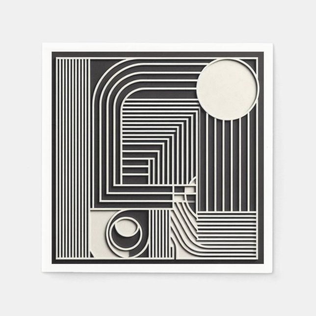 Servilleta De Papel Geometric Orbit Lines (Anverso)