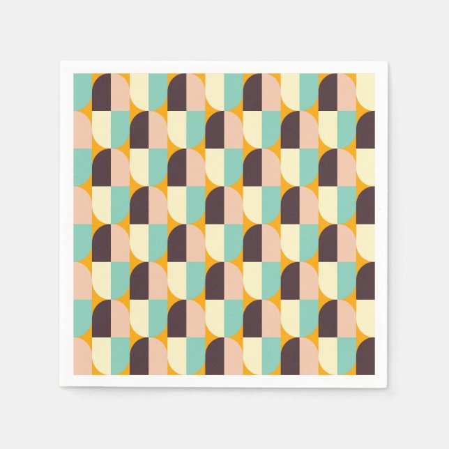 Servilleta De Papel Geometric pattern with overlapping half-circles (Anverso)