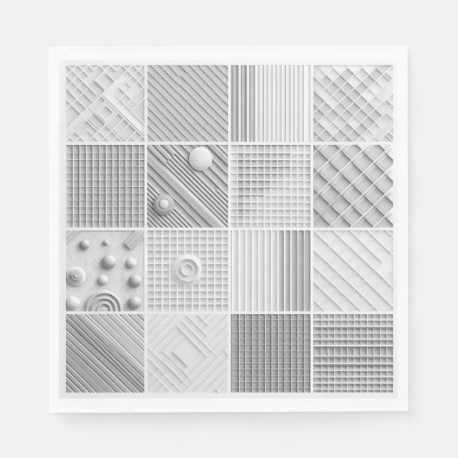 Servilleta De Papel Geometric Texture Grid  (Anverso)