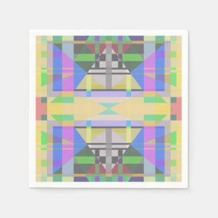 Servilleta De Papel Geométrica de púrpura azul verde amarillo