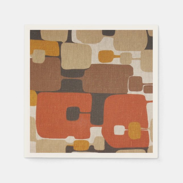 Servilleta De Papel Geométrica retro de los años 70 (Anverso)