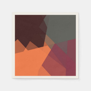 Servilleta De Papel Geométrico de colores retro modernos #15