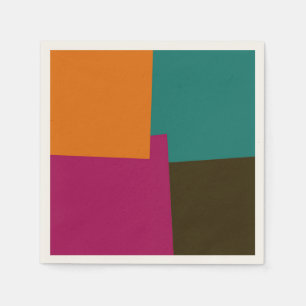 Servilleta De Papel Geométrico de colores retro modernos #33