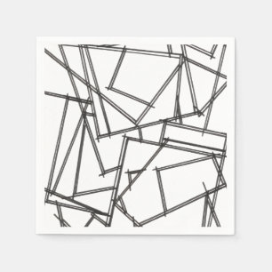 Servilleta De Papel Geométrico en blanco y negro-mínimo moderno