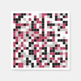 Servilleta De Papel Geométrico moderno de gris negro magenta