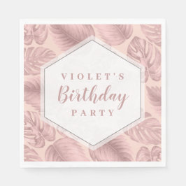 Servilleta De Papel Geométrico tropical rosado