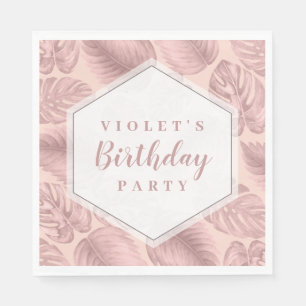 Servilleta De Papel Geométrico tropical rosado